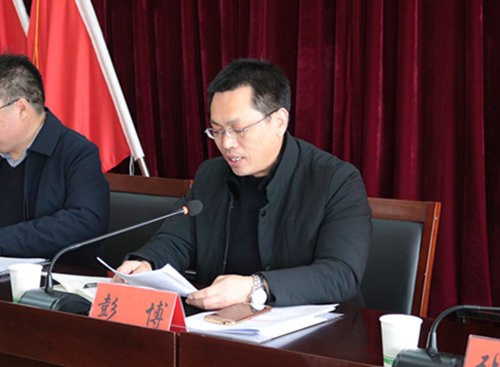 图为彭博理事长讲话 图为彭博理事长讲话